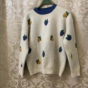 Thick Knit Strawberry Sweater